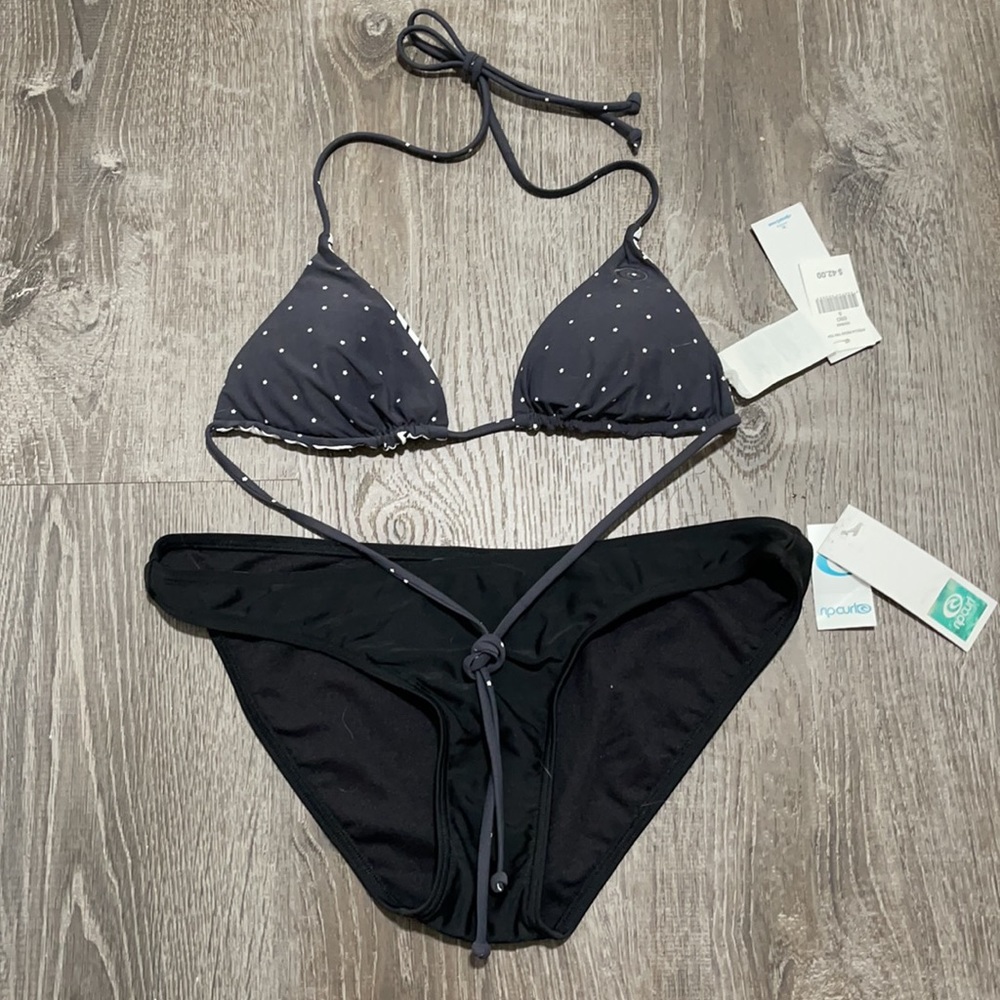 NWT Rip Curl Bikini Set, Black & White Reversible